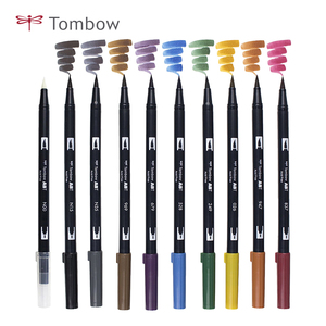 日本蜻蜓TOMBOW双头设计用笔水彩笔花体英文字BRUSH软毛笔96色ABT链接4