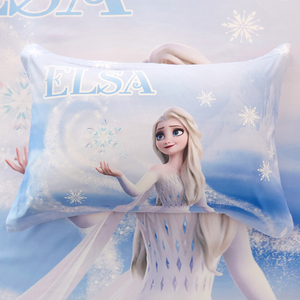 迪士尼全棉儿童枕套冰雪奇缘可爱卡通艾莎白雪公主纯棉单个枕芯套