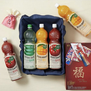 韩国进口饮料熊津芦荟汁番茄苹果汁多口味果汁蓝莓石榴汁芒果葡萄