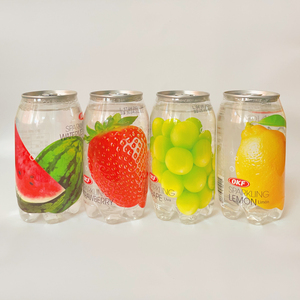 韩国进口OKF苏打气泡水水果味碳酸饮料西瓜桃味葡萄网红汽水罐装