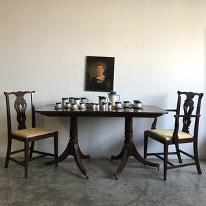 瑞梵英式欧洲西洋老家具摄政风格餐桌中古二手长桌老物件实木桌子