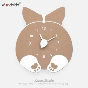 Mandelda客厅创意现代挂钟个性儿童卡通小熊钟表卧室静音家用挂表