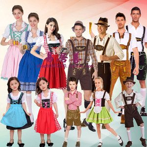 儿童巴伐利亚传统服装德国啤酒节服装成人男女派对服工作服亲子装