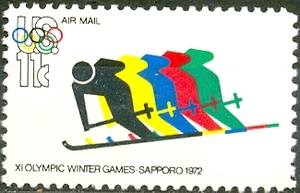 953z 美国 1972年 第11届冬奥会札幌滑雪赛 新票1全