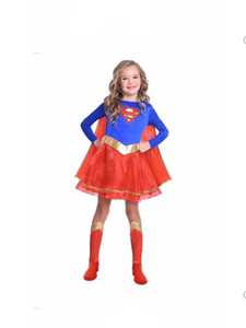 英国外贸原单cosplay幼儿园女童万圣节超人连衣裙表扮演出套服装