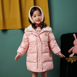 富罗迷女童羽绒服21年冬季新款宝宝韩版卡通小熊加厚保暖羽绒外套