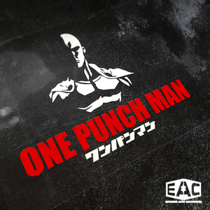 ONE PUNCH-MAN一拳超人琦玉老师镂空玻璃汽车贴纸反光笔记本行李