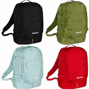 Supreme19SS Backpack花纹反光大容量双肩包学生书男女背包旅行包