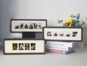 北美黑胡桃木儿童照B超照相框摆台两寸照像框宝宝周岁成长纪念框