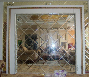 艺术玻璃 菱形拼镜 电视背景墙 超白高透银镜超白 厂家特价