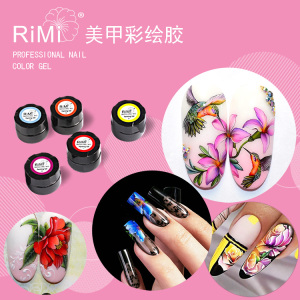 Rimi彩绘胶美甲画花胶日式实色光疗颜料超细拉线指甲油胶12色套装