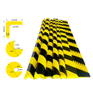 PU防撞条墙角包边工厂工地户外工字钢护边车库柱子软包黑黄警示贴