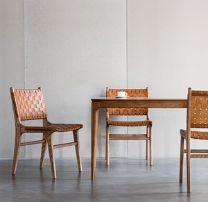 QINGWOOD进口白蜡木环保树膏皮现代简约中古风榫卯结构餐椅书桌椅