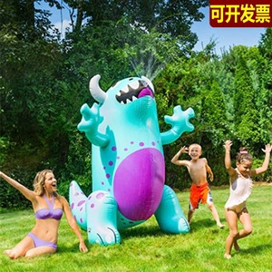 大号1.8米充气喷水怪兽儿童生日戏水玩景区表演道具2.5米冲气恐龙
