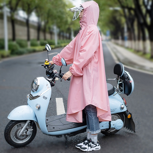 电动车电瓶车自行车雨披带袖子单人女士雨衣长款全身雨双帽檐防暴