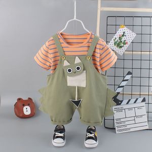 韩版男童装夏装套装2021新款1-3岁洋气婴幼儿童夏季宝宝背带裤两