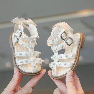 女童韩版凉鞋夏季高帮女宝宝鞋儿童鞋软皮防滑小童学步鞋子婴儿鞋
