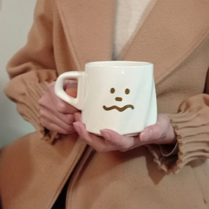 韩式卡通笑脸陶瓷杯个性可爱杯子女创意奇怪马克杯男女ins咖啡杯