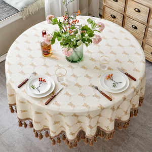 现代简约餐桌布1.2米圆桌桌布艺圆形家用园桌布园餐桌桌布园桌垫