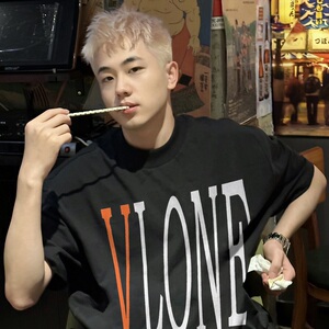 VLONE CRAZY北京限定大V美式潮牌夏季纯棉宽松男士情侣短袖T恤