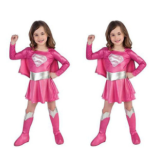儿童女超人服超人披风超人演出服超人cos服英勇女侠超人装送靴套