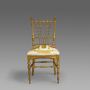 M+丨意大利维多利亚时期爱马仕Hermès丝巾软包贴金箔木雕宴会椅