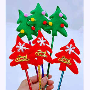 圣诞卡通创意礼品 仿真拐杖笔圣诞树发光拍拍圈发箍雪人学生礼物