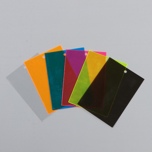 透明吊牌袋子服装商标领标袋彩色软胶打孔塑料平口袋PVC100个一组