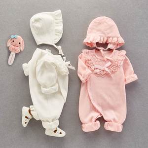 韩国婴儿衣服春装女宝宝连体衣可爱公主外出服满月百天新生儿套装