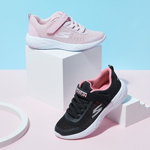 Skechers斯凯奇女童新款魔术贴鞋网面透气减震运动休闲鞋664121L