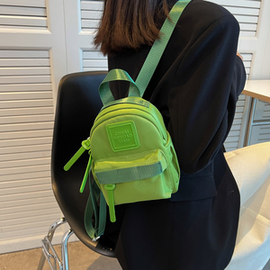 日本小众迷你小巧双肩包纯色亮色马卡龙色绿色小背包出游逛街新款