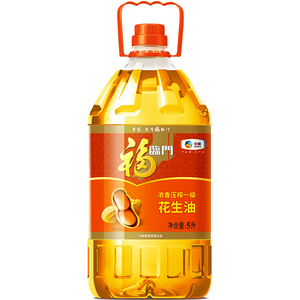 福临门浓香压榨一级花生油5L 山东大花生食用油 家庭桶装中粮出品