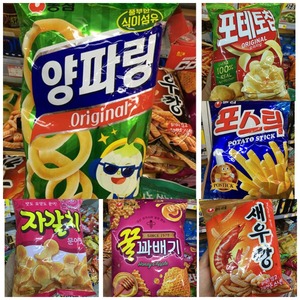 特价韩国进口农心膨化零食薯片虾条辣味原味韩国零食休闲食品
