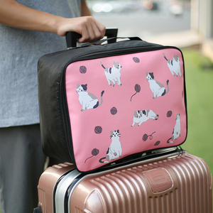 旅行收纳袋卡通猫咪手提收纳包登机包可套拉杆箱衣物整理收纳袋子