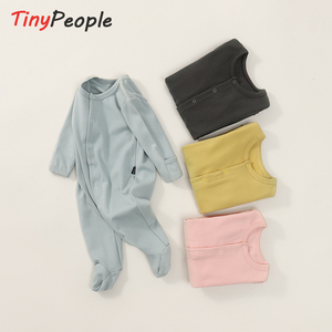 TinyPeople婴儿连体衣可爱秋冬纯棉宝宝保暖包脚睡衣哈衣长袖爬服