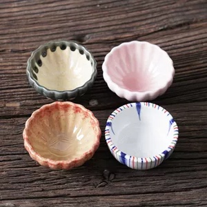 日本料理菜碗芥末章鱼碟日式带盖酱料碟方形味碟圆形珍味陶瓷餐具