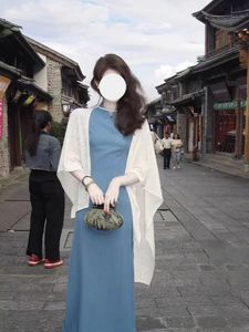 新中式复古国风知青文艺气质旗袍连衣裙女夏季高级感修身显瘦长裙