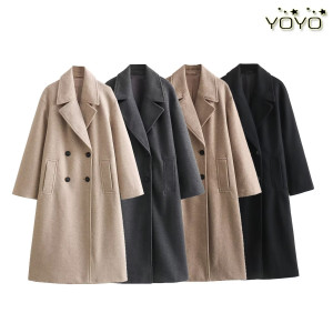 YOYO 欧美风外贸女装新款2023时尚休闲软质宽松大衣外套3046269
