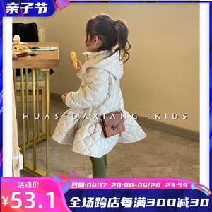 女童棉服韩国童23冬季新款洋气荷叶边裙摆儿童夹棉加厚小女孩外套