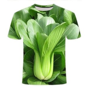 2022新款夏季蔬菜辣椒图案 3d数码印花T恤 男女休闲圆领短袖衫潮