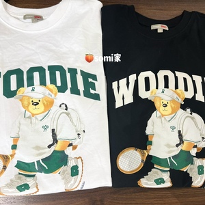 【特价】somi家 韩国直邮spao woodie小熊网球短袖T恤 休闲学院