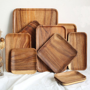 日式木质托盘相思木长方形实木盘子家用酒店餐具咖啡店蛋糕水果盘
