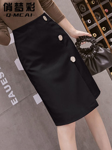 黑色半身裙女士2024新款夏季职业装气质设计感西装包臀a字短裙子