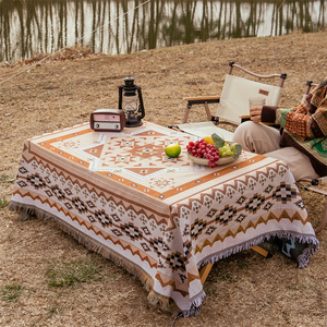 出口外贸摩洛哥餐桌布蛋卷桌台布帐篷露营地布野餐休闲毯披肩床垫