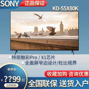 Sony/索尼 KD-55X80K 全面屏超清4K平板智能75/65寸HDR液晶电视