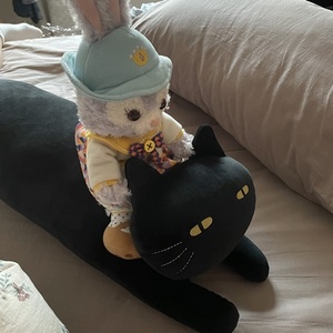 尼达利nitori黑白灰猫香蕉长条抱枕靠垫趴趴猫出口日本可爱猫咪