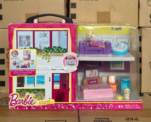 Barbie迷你芭比娃娃甜甜屋公主过家家别墅豪宅套装女孩玩具DWJ98