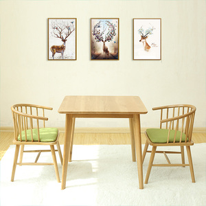 实木餐桌小户型方形饭桌橡木简约现代方桌餐台2人4人餐桌椅组合