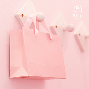 粉色礼品袋手提纸袋定制首饰简约圣诞节包装礼物袋子定做印logo