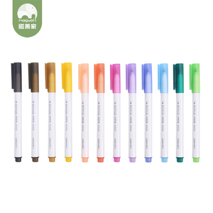 磁善家ZIFUFA水性白板笔可擦儿童无毒写字板彩色画板笔办公用小黑板专用液体水性笔12色套装粗细笔头可选